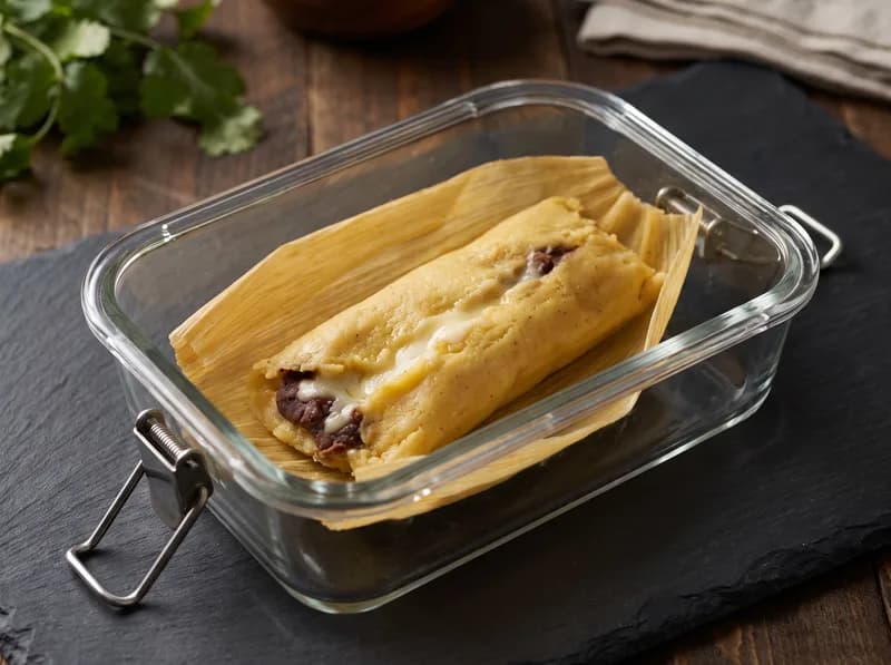 Tamal de frijol o rajas con queso