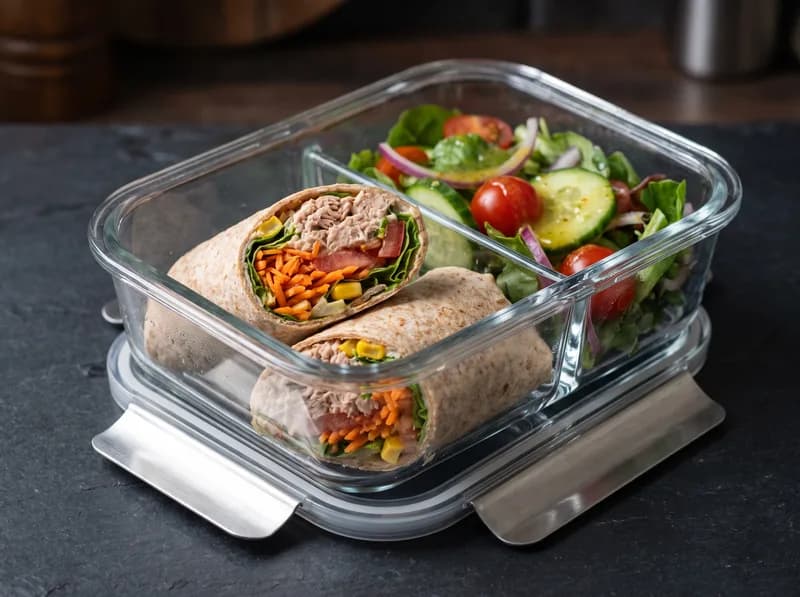 Wrap de atún con vinagreta cítrica y verduras